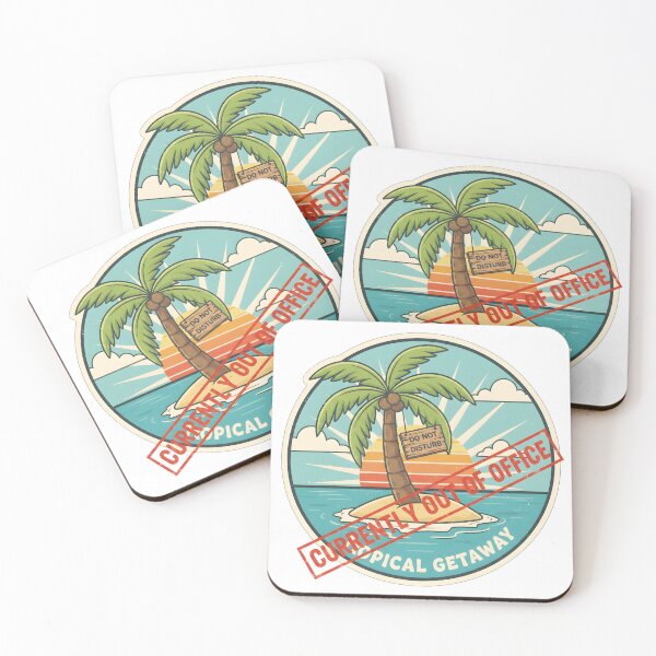 Item preview, Retro Tropical Island Getaway Badge with Palm Tree designed and sold by homydesign.