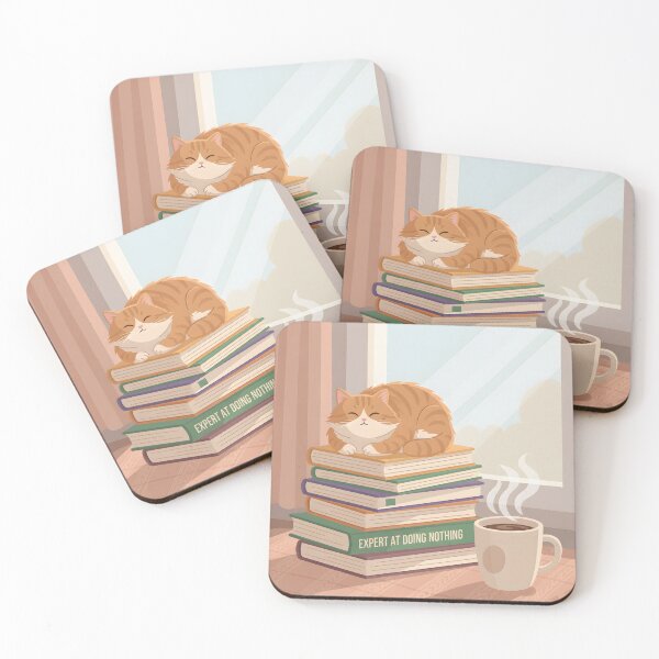 Item preview, Ginger Cat Napping on Stack of Books by a Window designed and sold by homydesign.