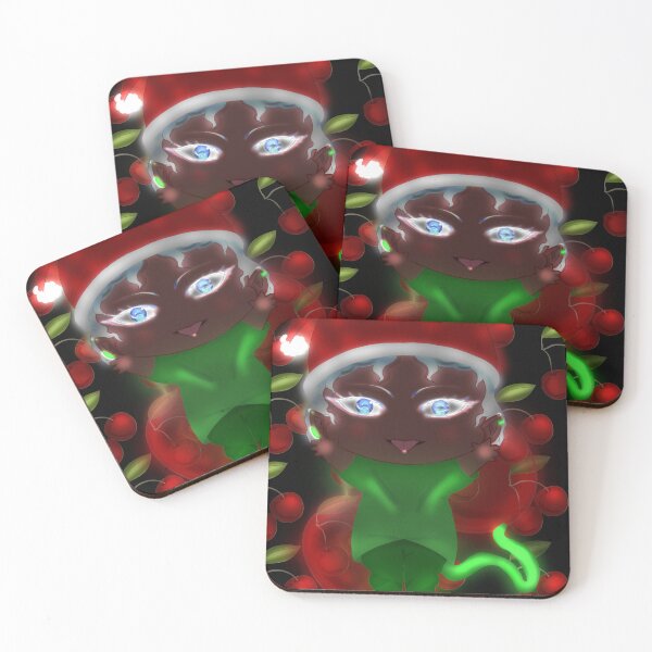 Item preview, Cute cherry neon dark Chibi Christmas Glow | Kawaii Holiday Outfit Art designed and sold by kerissfantasyart .