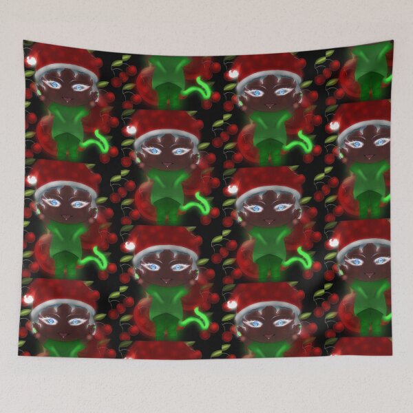 Item preview, Cute cherry neon dark Chibi Christmas Glow | Kawaii Holiday Outfit Art designed and sold by kerissfantasyart .