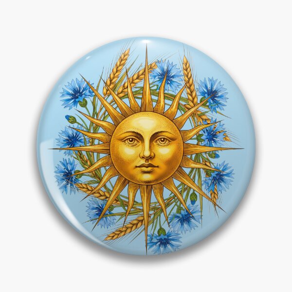 Item preview, Golden Harvest Sun - Wheat & Blue Cornflowers Solstice designed and sold by Credisaim.