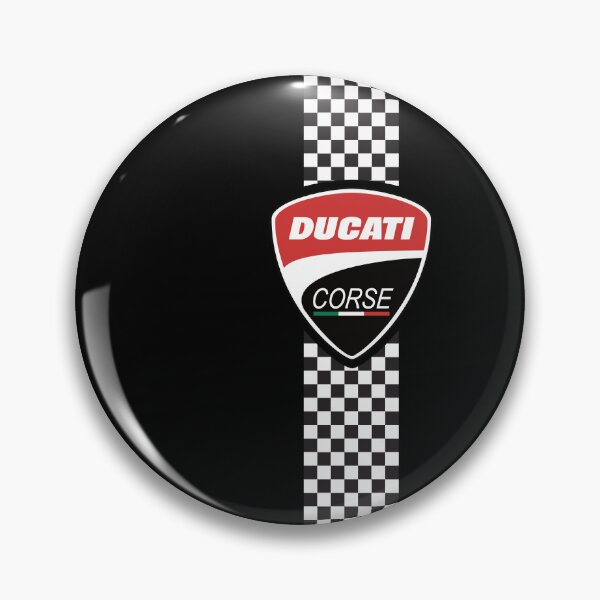 Item preview, Ducati Corse Shield with Checkered Flag Stripe – Motorsport Racing Design designed and sold by Fan Art Station .