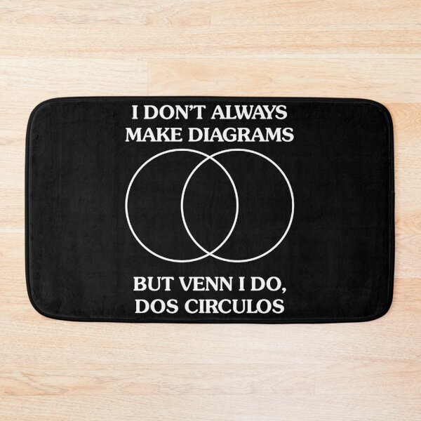 Item preview, Funny Nerdy I Don't Always Make Diagrams But Venn I Do, Do Circulos White Text designed and sold by MathWare MathClips.