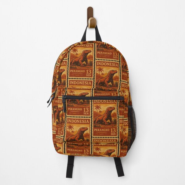 Item preview, Indonesia Vintage Postage Stamp – Komodo Dragon Retro Travel Art designed and sold by Travellerz.