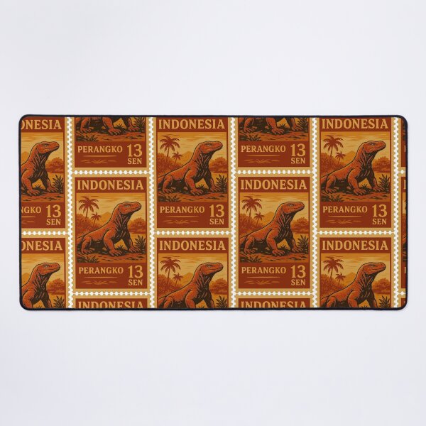 Item preview, Indonesia Vintage Postage Stamp – Komodo Dragon Retro Travel Art designed and sold by Travellerz.