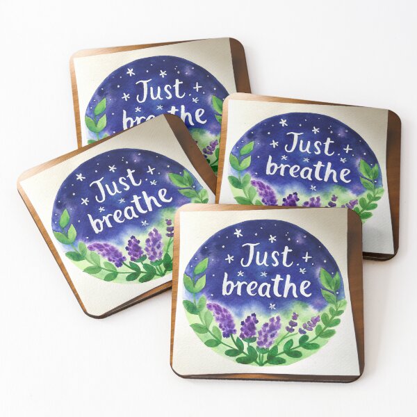 Item preview, Just Breathe Lavender Night Watercolor designed and sold by ArtLamaski.