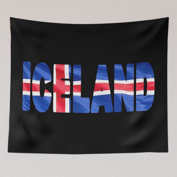 Item preview, ICELAND - Flag Flying in Wind cut to Letters Souvenir Sticker Shirt designed and sold by Adam Gormley.