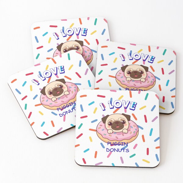 Item preview, Pug in a Donut – I Love Puggin’ Donuts Funny Dog Design designed and sold by PugsRus.