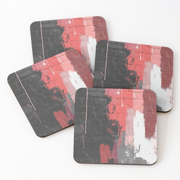 Item preview, Red Abstract Graffiti on Black Brick Wall designed and sold by Sketch-Shack.
