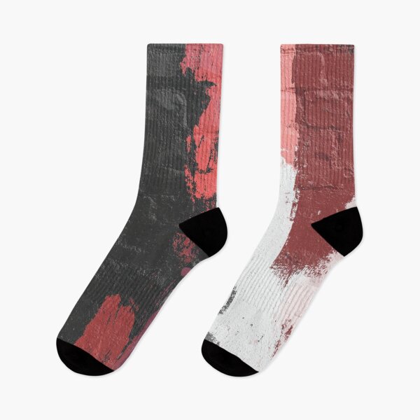 Item preview, Red Abstract Graffiti on Black Brick Wall designed and sold by Sketch-Shack.