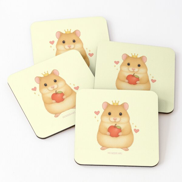 Item preview, Golden Hamster with Apples - Solid Cream designed and sold by HIMEKARI.