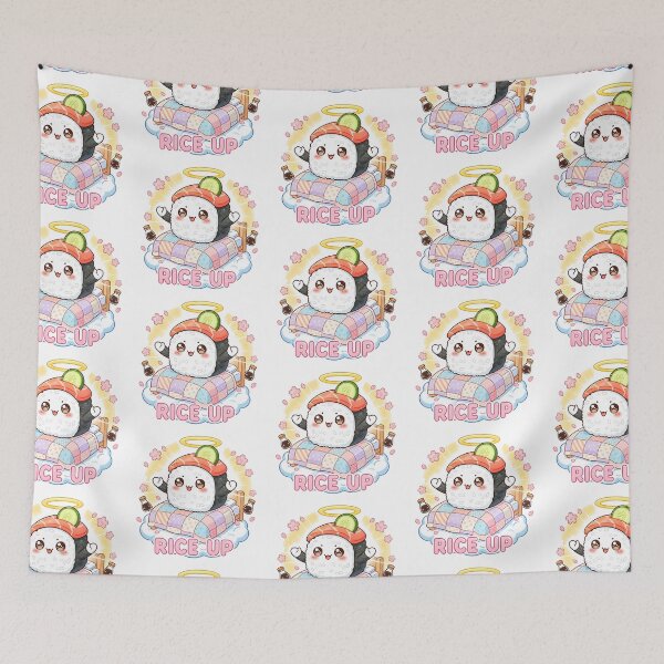 Item preview, Rice Up! Funny Kawaii Sushi Awakening – Cute Sushi Food Pun Art designed and sold by GlobalBoom.