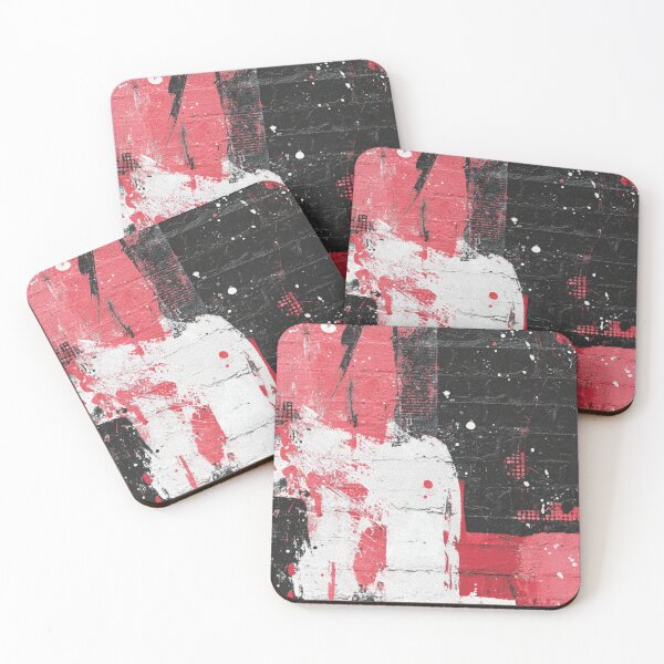Item preview, Red Abstract Graffiti on Black Brick Wall designed and sold by Sketch-Shack.