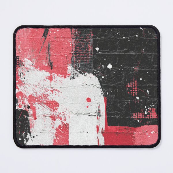 Item preview, Red Abstract Graffiti on Black Brick Wall designed and sold by Sketch-Shack.