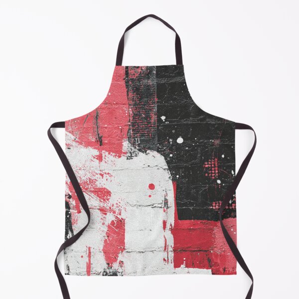 Item preview, Red Abstract Graffiti on Black Brick Wall designed and sold by Sketch-Shack.