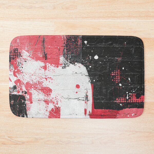 Item preview, Red Abstract Graffiti on Black Brick Wall designed and sold by Sketch-Shack.
