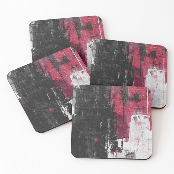 Item preview, Red Abstract Graffiti on Black Brick Wall designed and sold by Sketch-Shack.