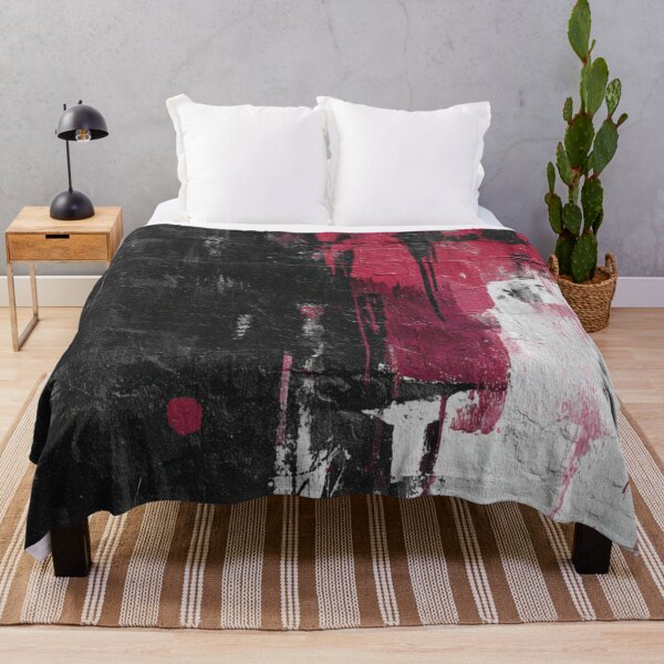 Item preview, Red Abstract Graffiti on Black Brick Wall designed and sold by Sketch-Shack.