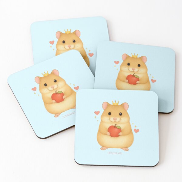 Item preview, Golden Hamster with Apples - Solid Blue designed and sold by HIMEKARI.