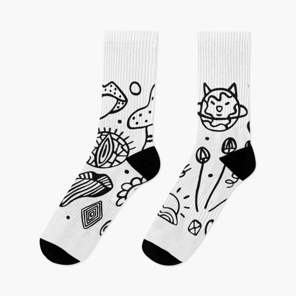 Item preview, Black line psychedelic doodle hand drawn illustration designed and sold by OM-lova.