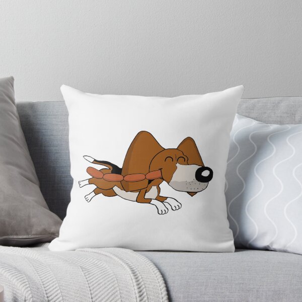 Item preview, Funny Dog Stealing Sausages - Cute Cartoon Puppy Running Away with Sausage Chain. Illustration. designed and sold by Eric Sintès.