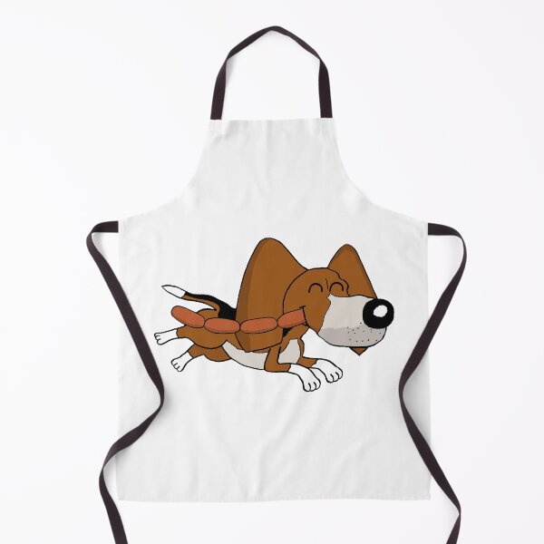Item preview, Funny Dog Stealing Sausages - Cute Cartoon Puppy Running Away with Sausage Chain. Illustration. designed and sold by Eric Sintès.