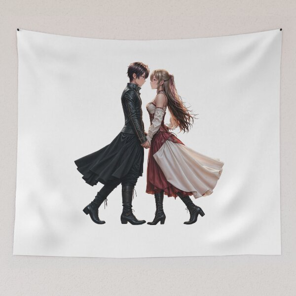 Item preview, kirito asuna holding hands designed and sold by mastorasleo.