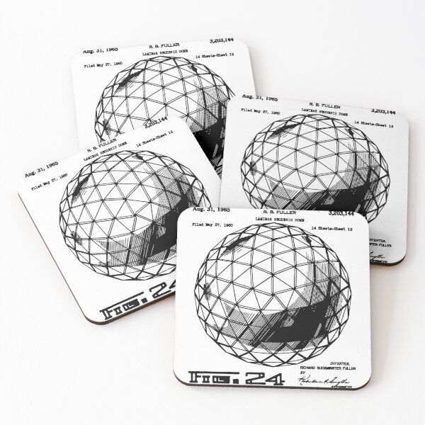 Item preview, Nerdy Vintage Buckminster Geodesic Dome Patent Black Text designed and sold by MathWare MathClips.