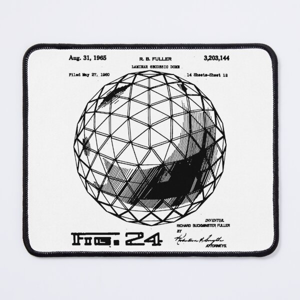 Item preview, Nerdy Vintage Buckminster Geodesic Dome Patent Black Text designed and sold by MathWare MathClips.