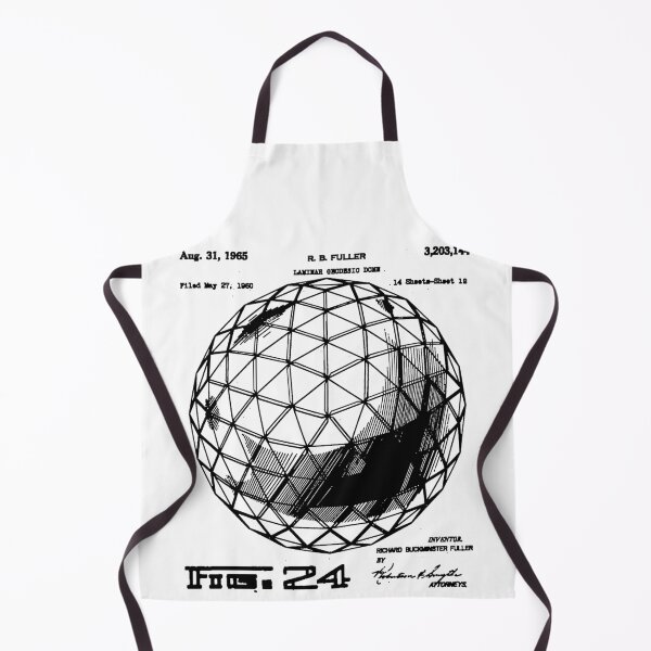 Item preview, Nerdy Vintage Buckminster Geodesic Dome Patent Black Text designed and sold by MathWare MathClips.