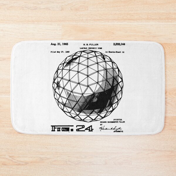 Item preview, Nerdy Vintage Buckminster Geodesic Dome Patent Black Text designed and sold by MathWare MathClips.