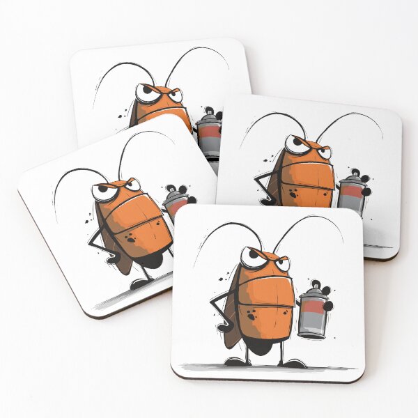 Item preview, Cockroach Character Holding a Graphiti Spray Can Cartoon Graffiti Illustration designed and sold by LD ART.