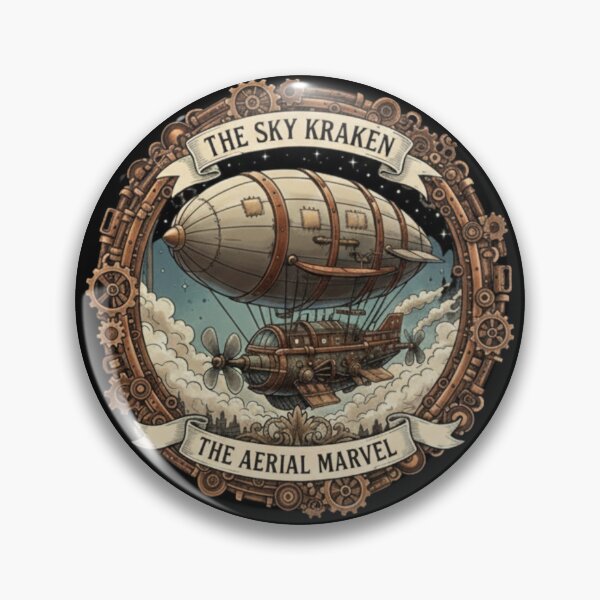 Item preview, The Sky Kraken Steampunk Airship Vintage Illustration designed and sold by axiksa10.