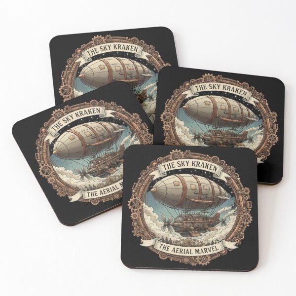 Item preview, The Sky Kraken Steampunk Airship Vintage Illustration designed and sold by axiksa10.