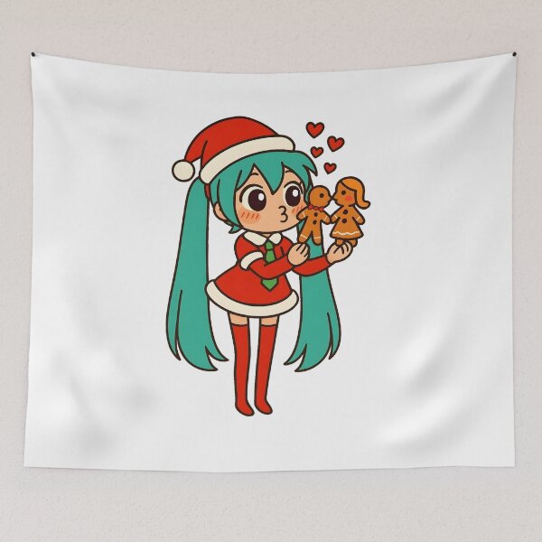 Item preview, Hatsune Miku with kissing gingerbread cookies. designed and sold by PiggyWonka.
