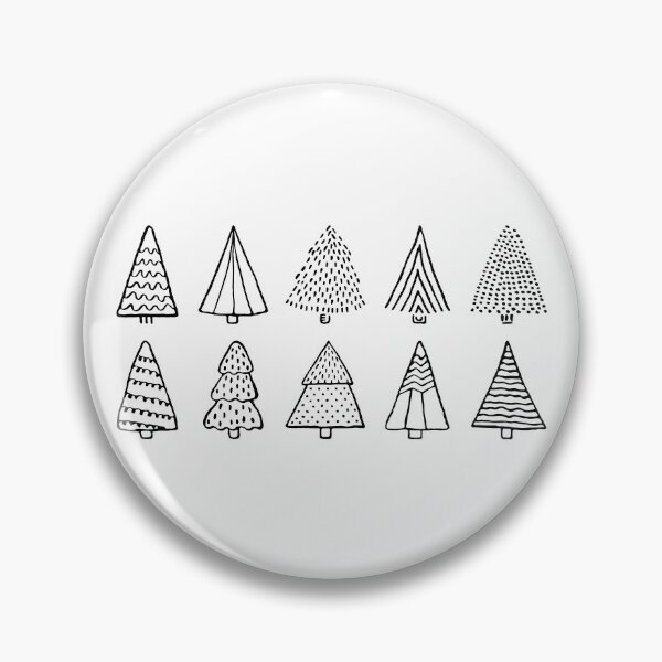 Item preview, Black line Christmas tree doodle set designed and sold by OM-lova.