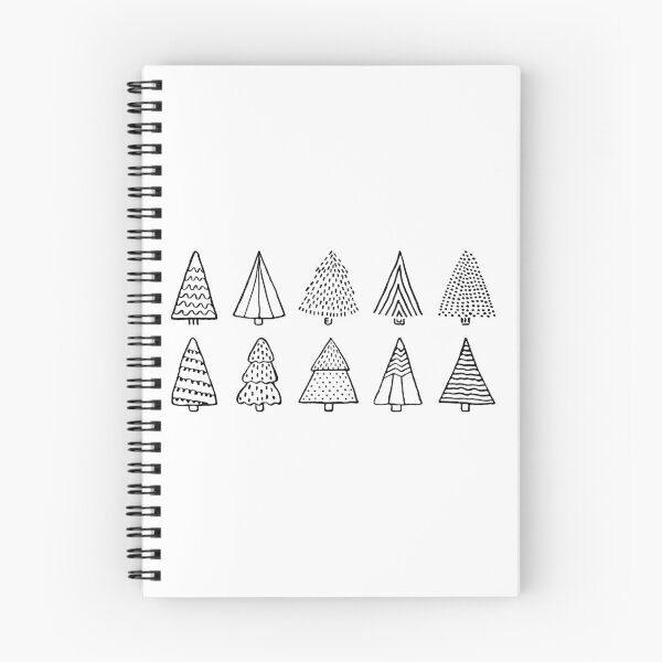 Item preview, Black line Christmas tree doodle set designed and sold by OM-lova.