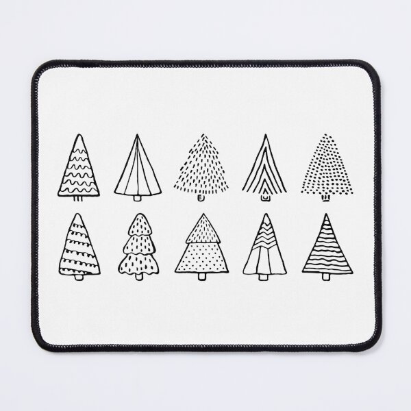 Item preview, Black line Christmas tree doodle set designed and sold by OM-lova.