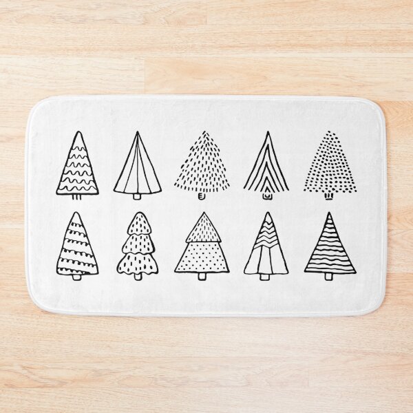 Item preview, Black line Christmas tree doodle set designed and sold by OM-lova.