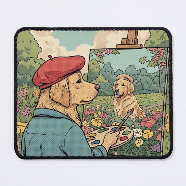 Item preview, Golden Retriever Artist Painter of his lover  designed and sold by Pawtropolitan.