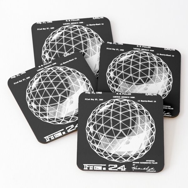 Item preview, Nerdy Vintage Buckminster Geodesic Dome Patent White Text designed and sold by MathWare MathClips.