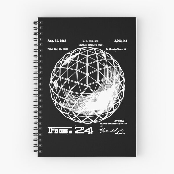 Item preview, Nerdy Vintage Buckminster Geodesic Dome Patent White Text designed and sold by MathWare MathClips.