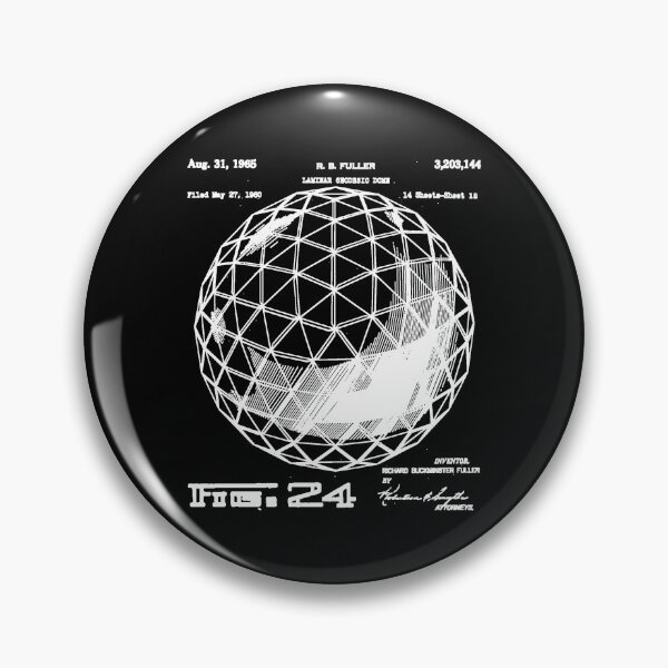 Item preview, Nerdy Vintage Buckminster Geodesic Dome Patent White Text designed and sold by MathWare MathClips.