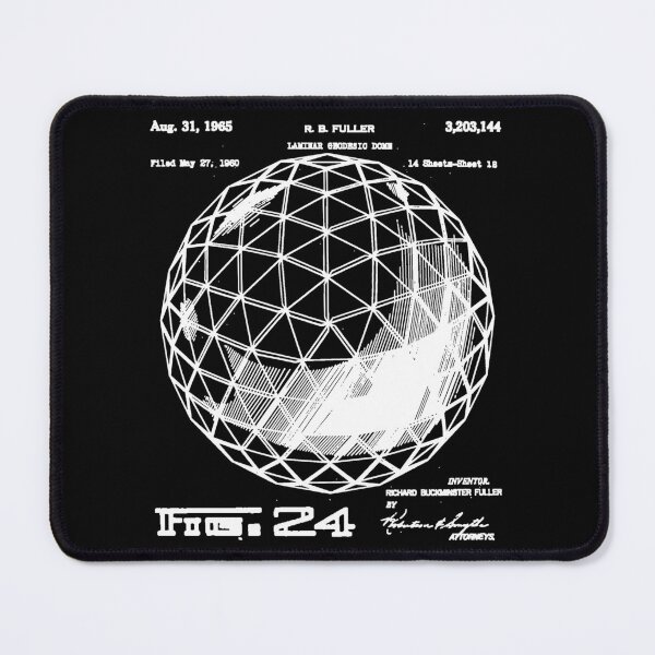 Item preview, Nerdy Vintage Buckminster Geodesic Dome Patent White Text designed and sold by MathWare MathClips.