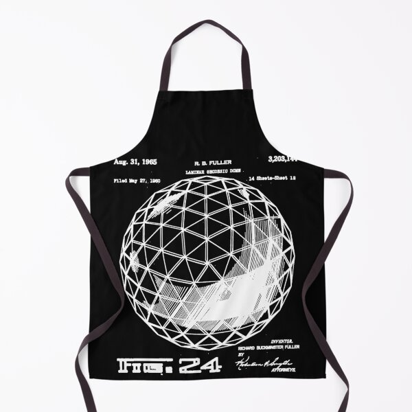 Item preview, Nerdy Vintage Buckminster Geodesic Dome Patent White Text designed and sold by MathWare MathClips.