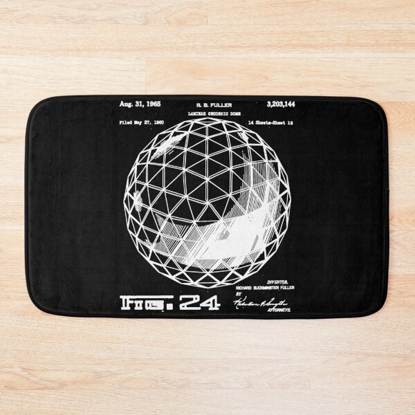 Item preview, Nerdy Vintage Buckminster Geodesic Dome Patent White Text designed and sold by MathWare MathClips.