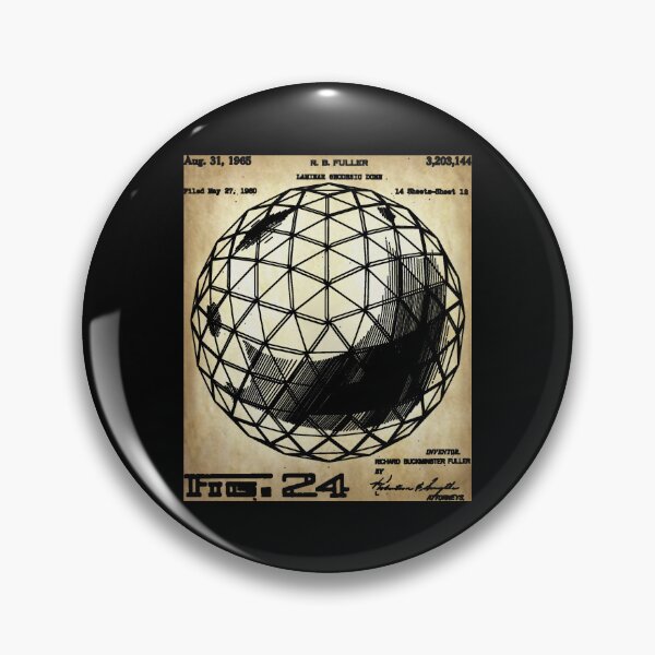 Item preview, Nerdy Vintage Buckminster Geodesic Dome Patent Black Text Parchment designed and sold by MathWare MathClips.