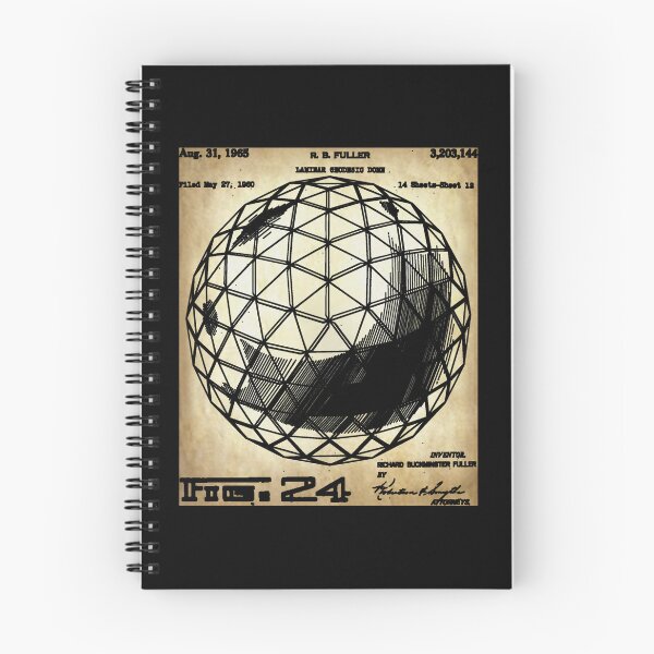 Item preview, Nerdy Vintage Buckminster Geodesic Dome Patent Black Text Parchment designed and sold by MathWare MathClips.
