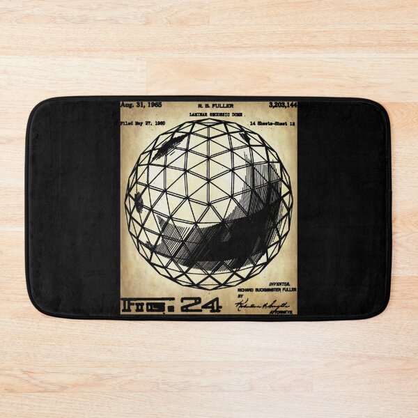 Item preview, Nerdy Vintage Buckminster Geodesic Dome Patent Black Text Parchment designed and sold by MathWare MathClips.