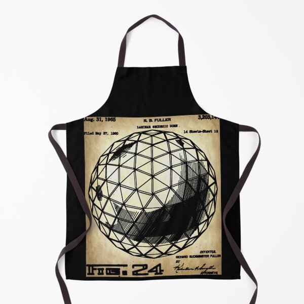 Item preview, Nerdy Vintage Buckminster Geodesic Dome Patent Black Text Parchment designed and sold by MathWare MathClips.